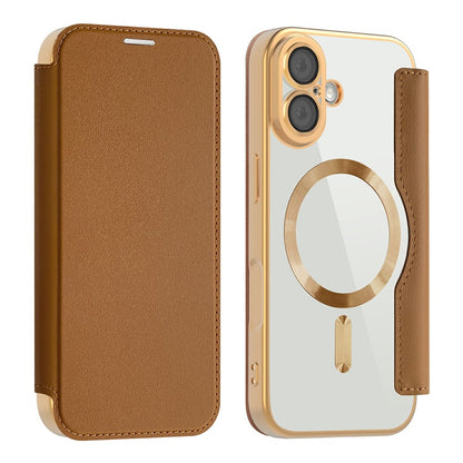AMORUS For iPhone 17 Case Compatible with MagSafe RFID Blocking Card Holder Leather Phone Cover