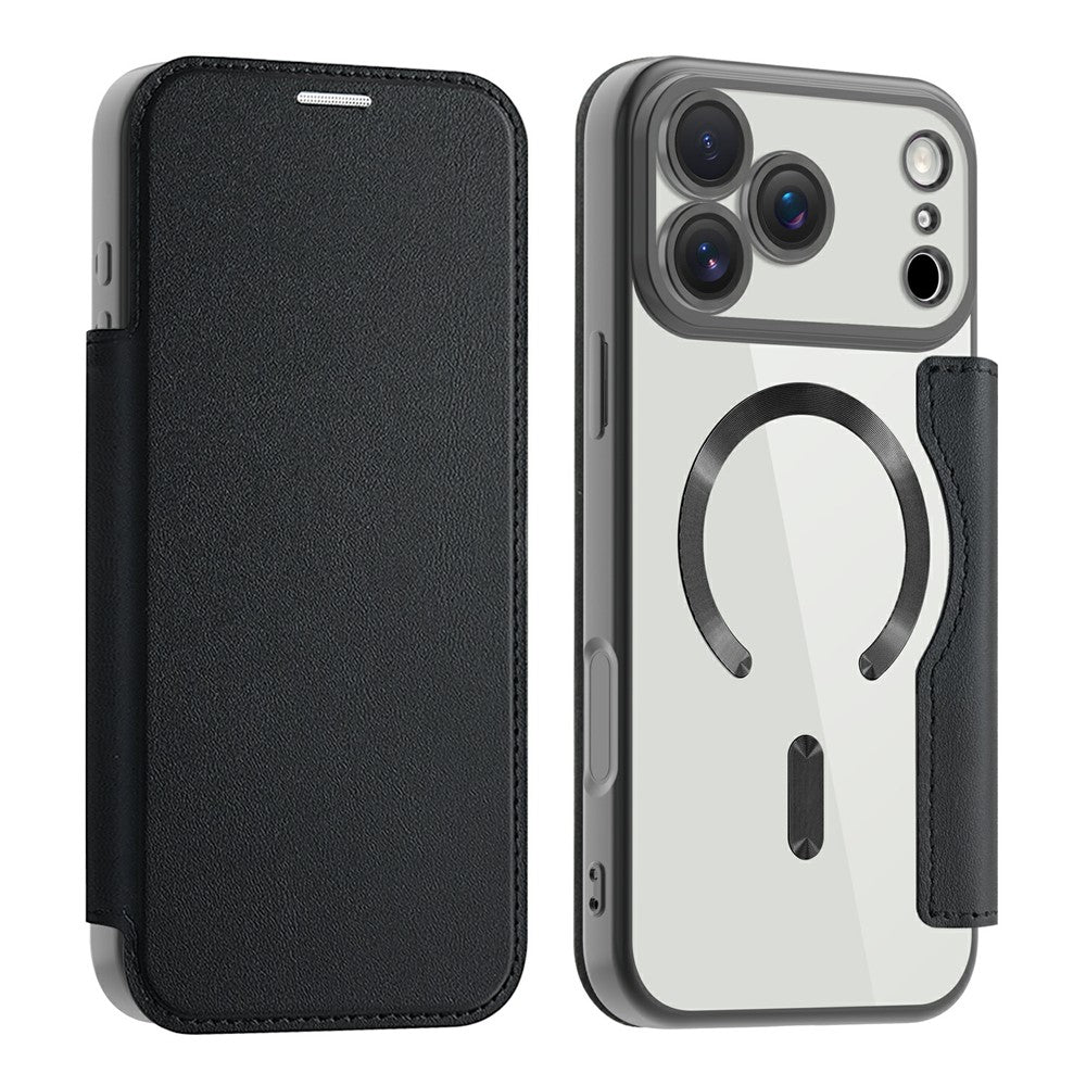 AMORUS For iPhone 17 Pro Case Compatible with MagSafe RFID Blocking Card Holder Leather Phone Cover