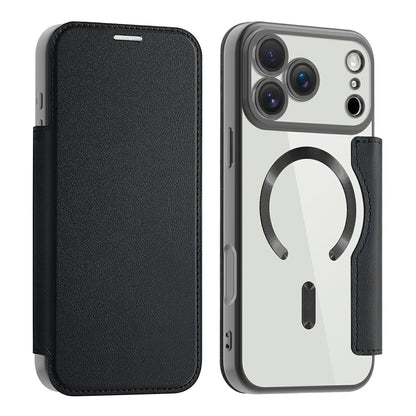 AMORUS For iPhone 17 Pro Max Case Compatible with MagSafe RFID Blocking Card Holder Leather Phone Cover