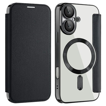 AMORUS For iPhone 16 Case Compatible with MagSafe RFID Blocking Card Holder Leather Phone Cover