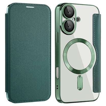 AMORUS For iPhone 16 Case Compatible with MagSafe RFID Blocking Card Holder Leather Phone Cover