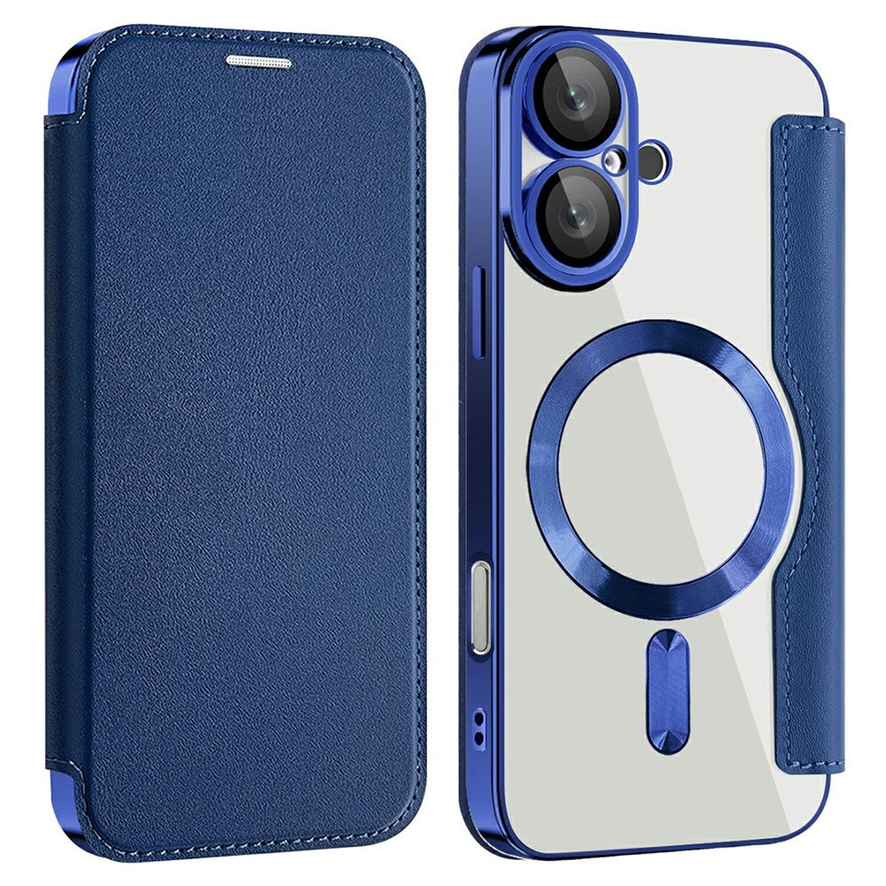AMORUS For iPhone 16 Case Compatible with MagSafe RFID Blocking Card Holder Leather Phone Cover