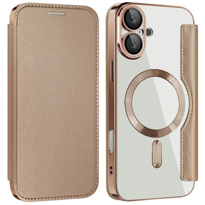 AMORUS For iPhone 16 Case Compatible with MagSafe RFID Blocking Card Holder Leather Phone Cover