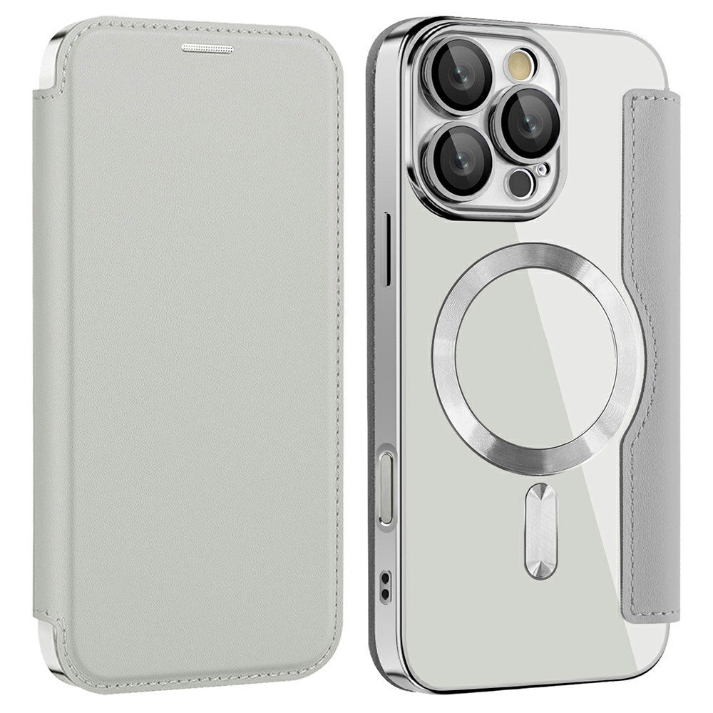 AMORUS For iPhone 16 Pro Case Compatible with MagSafe RFID Blocking Card Holder Leather Phone Cover