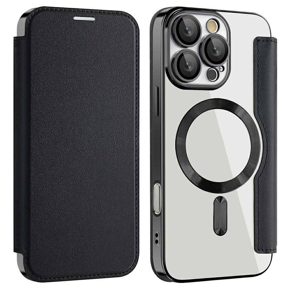 AMORUS For iPhone 16 Pro Max Case Compatible with MagSafe RFID Blocking Card Holder Leather Phone Cover