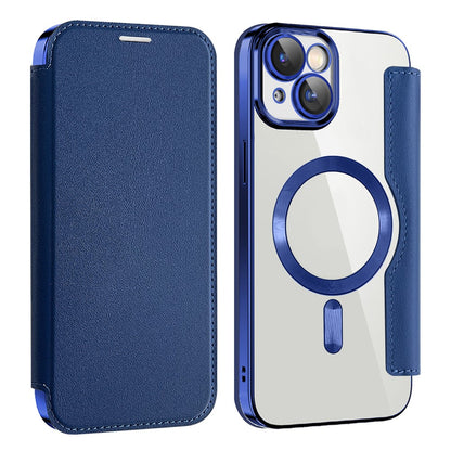 AMORUS For iPhone 14 Case Compatible with MagSafe RFID Blocking Card Holder Leather Phone Cover
