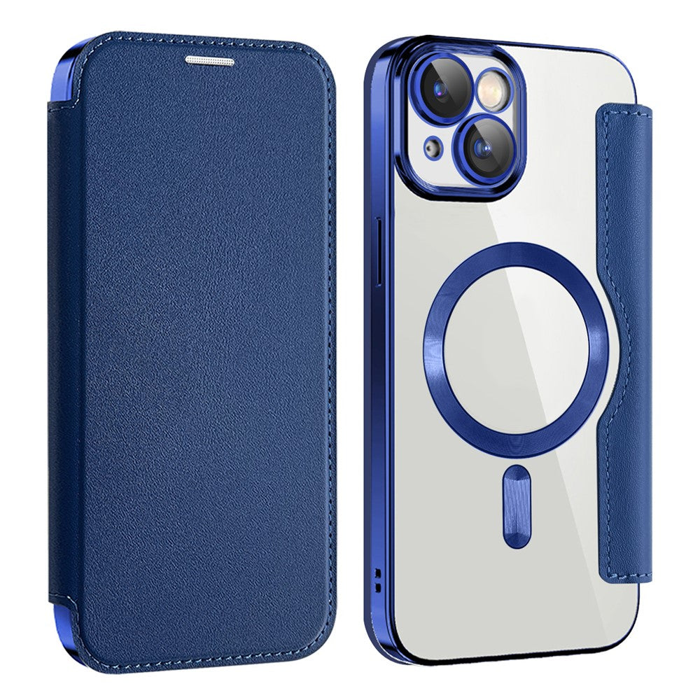 AMORUS For iPhone 14 Case Compatible with MagSafe RFID Blocking Card Holder Leather Phone Cover