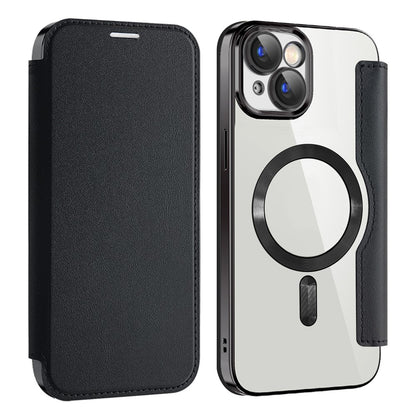 AMORUS For iPhone 14 Case Compatible with MagSafe RFID Blocking Card Holder Leather Phone Cover
