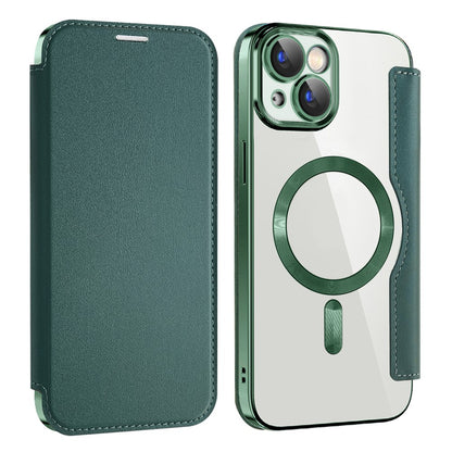 AMORUS For iPhone 14 Case Compatible with MagSafe RFID Blocking Card Holder Leather Phone Cover
