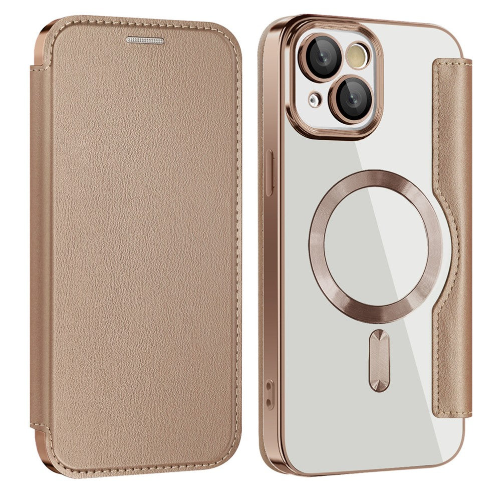 AMORUS For iPhone 14 Case Compatible with MagSafe RFID Blocking Card Holder Leather Phone Cover