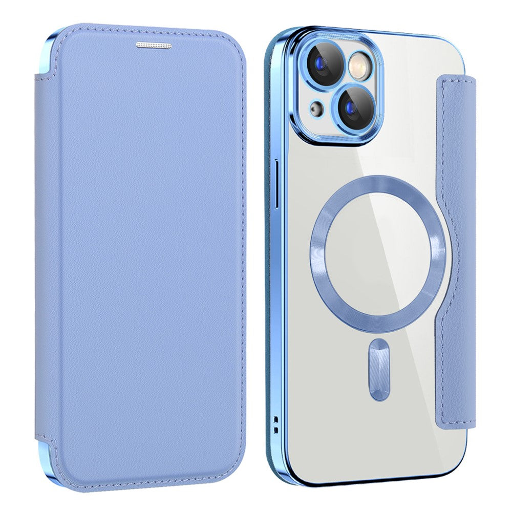 AMORUS For iPhone 14 Case Compatible with MagSafe RFID Blocking Card Holder Leather Phone Cover