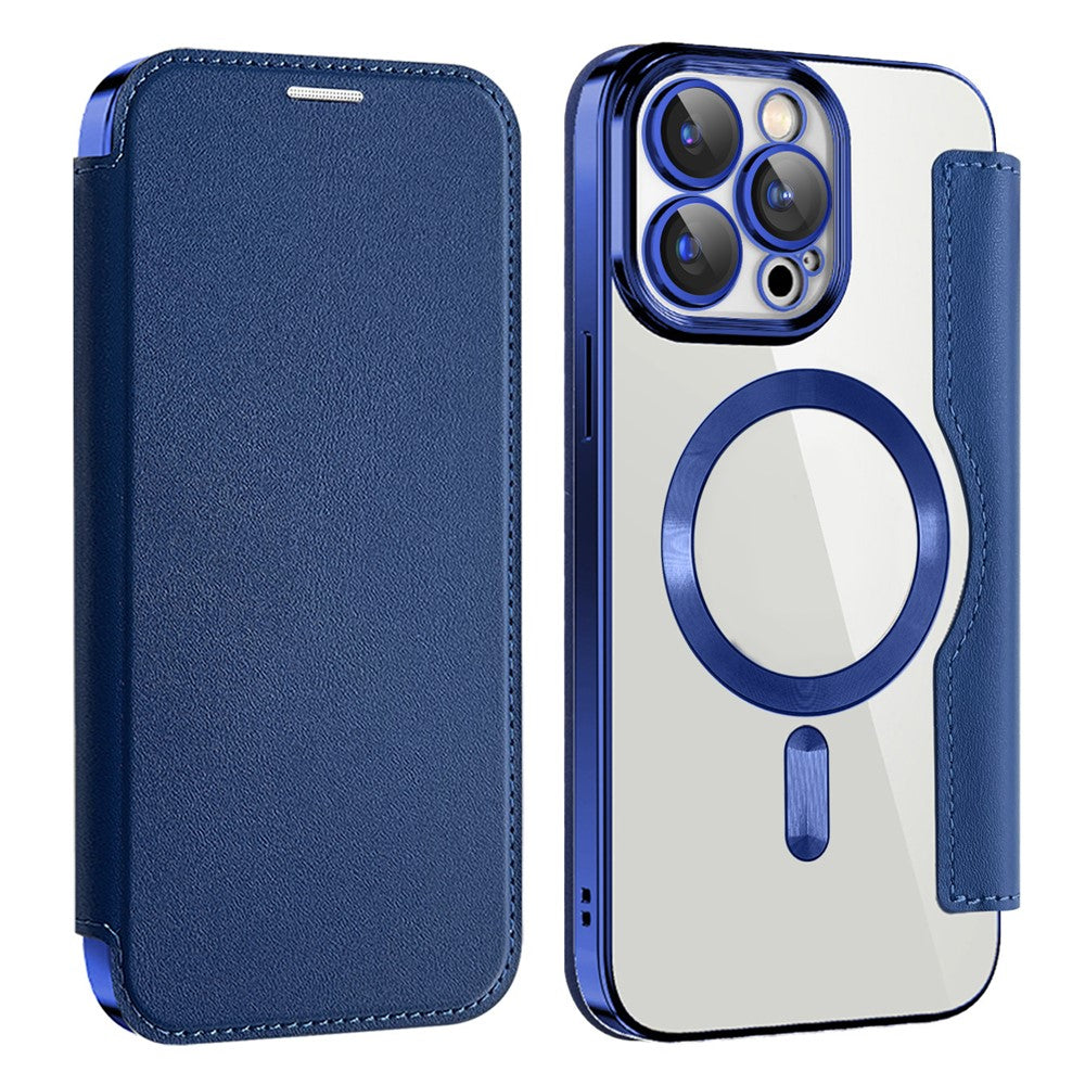 AMORUS For iPhone 15 Pro Case Compatible with MagSafe RFID Blocking Card Holder Leather Phone Cover