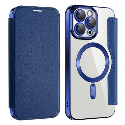 AMORUS For iPhone 15 Pro Case Compatible with MagSafe RFID Blocking Card Holder Leather Phone Cover