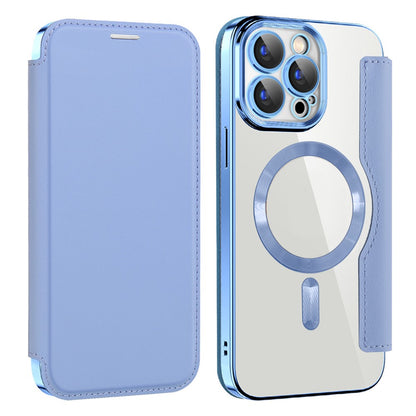 AMORUS For iPhone 15 Pro Case Compatible with MagSafe RFID Blocking Card Holder Leather Phone Cover