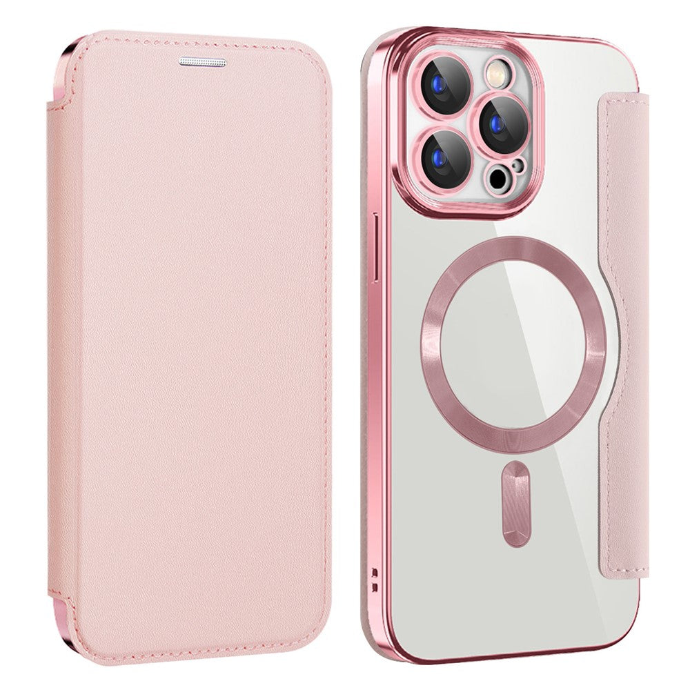 AMORUS For iPhone 15 Pro Max Case Compatible with MagSafe RFID Blocking Card Holder Leather Phone Cover