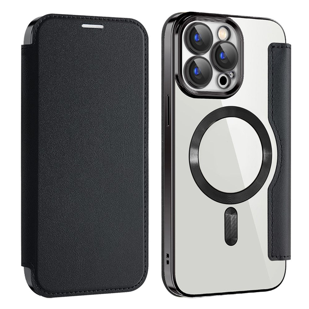 AMORUS For iPhone 15 Pro Max Case Compatible with MagSafe RFID Blocking Card Holder Leather Phone Cover