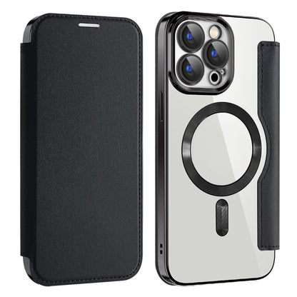 AMORUS For iPhone 15 Pro Max Case Compatible with MagSafe RFID Blocking Card Holder Leather Phone Cover