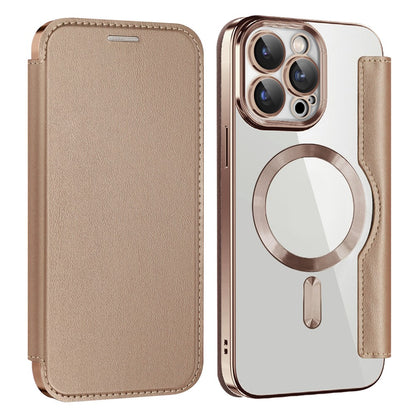 AMORUS For iPhone 15 Pro Max Case Compatible with MagSafe RFID Blocking Card Holder Leather Phone Cover