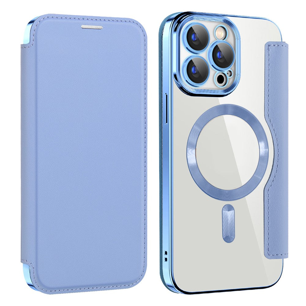 AMORUS For iPhone 15 Pro Max Case Compatible with MagSafe RFID Blocking Card Holder Leather Phone Cover