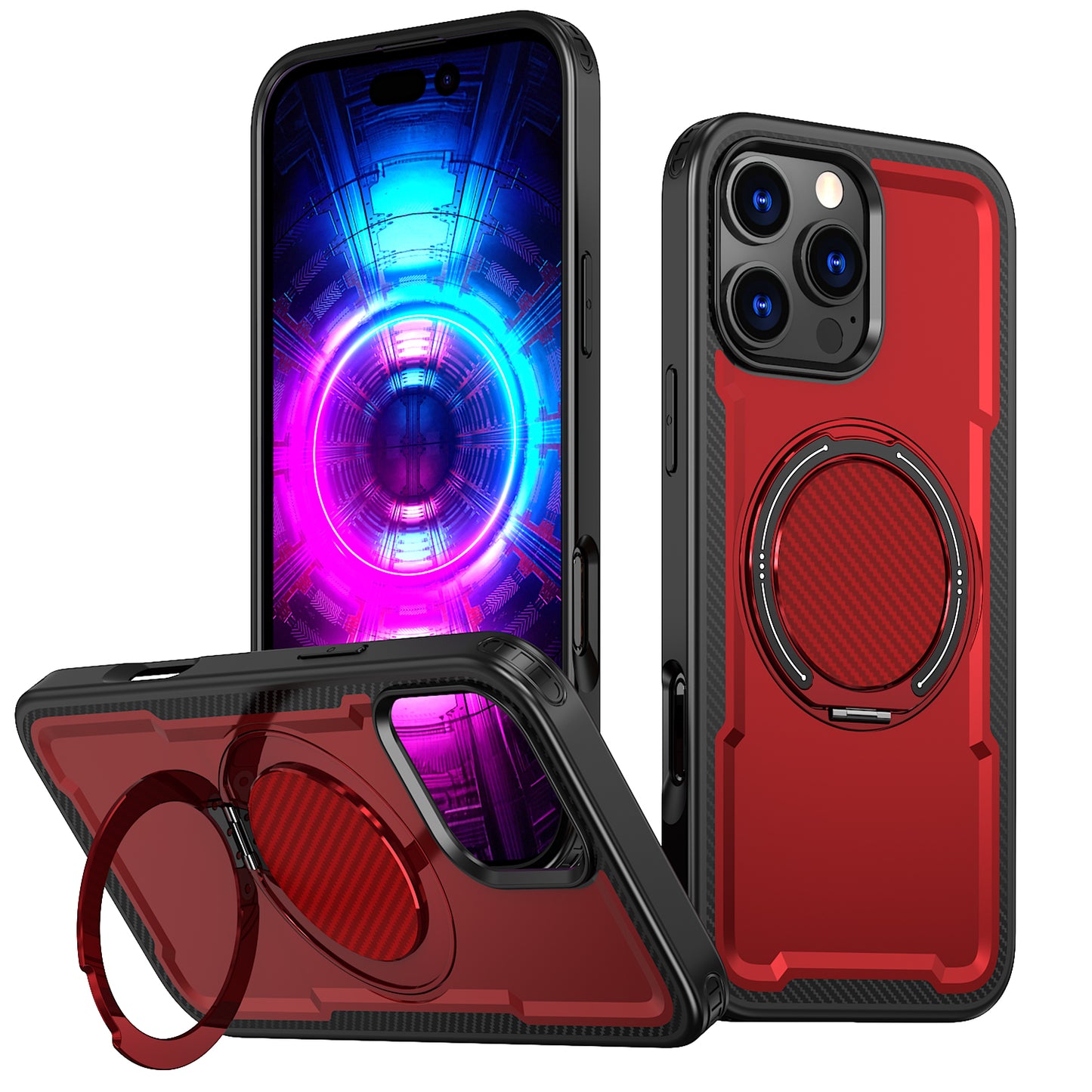 For iPhone 15 Pro Case Compatible with MagSafe TPU + PC Kickstand Phone Cover