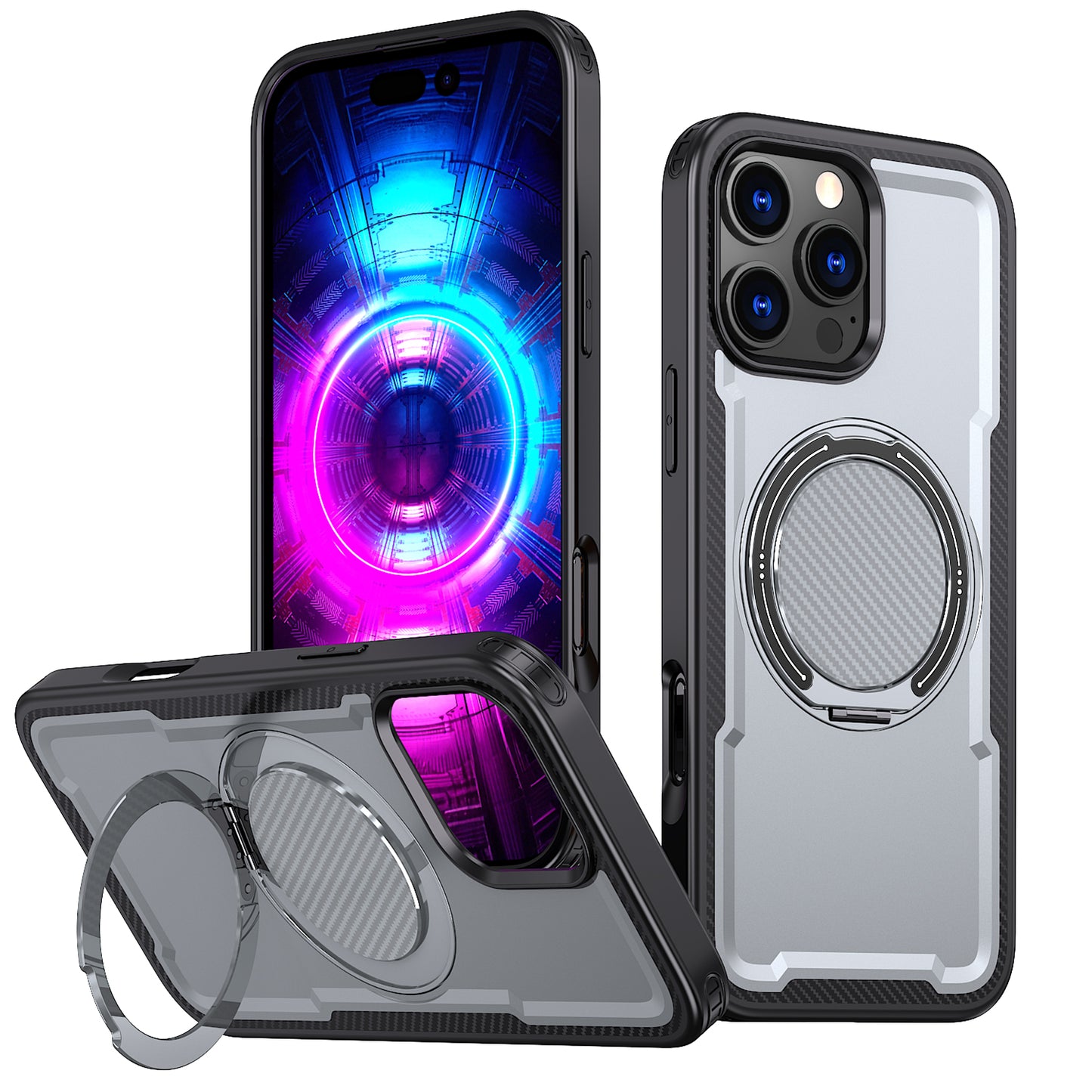 For iPhone 15 Pro Case Compatible with MagSafe TPU + PC Kickstand Phone Cover