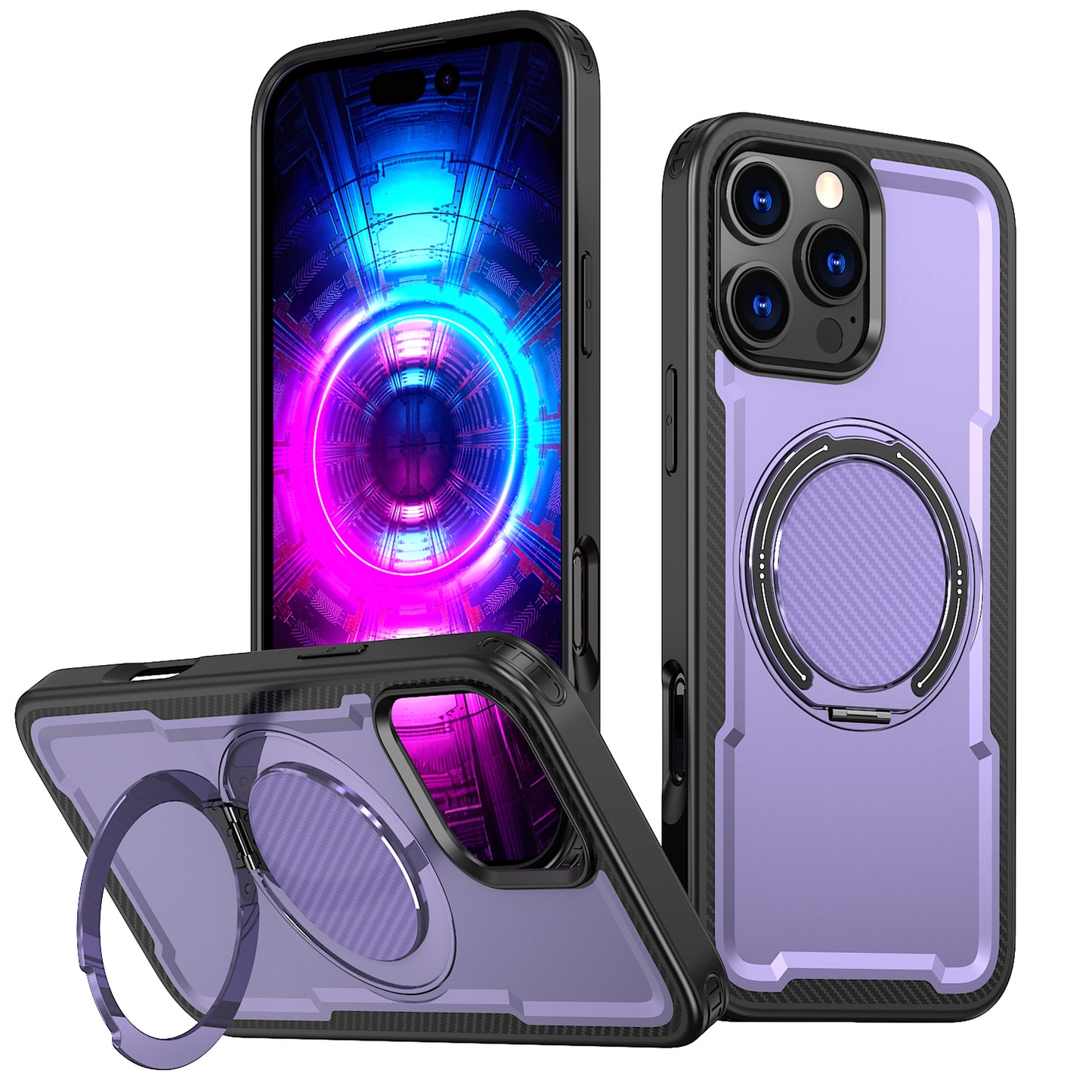For iPhone 15 Pro Case Compatible with MagSafe TPU + PC Kickstand Phone Cover
