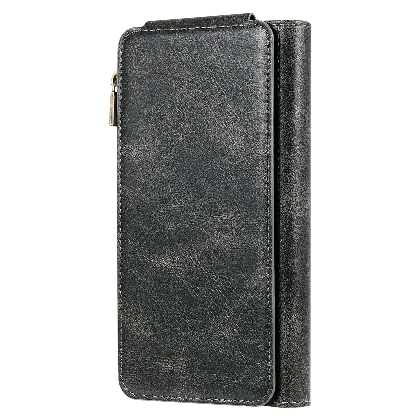 For iPhone 17 Pro Max Phone Case PU Leather Zipper Wallet Detachable Cover