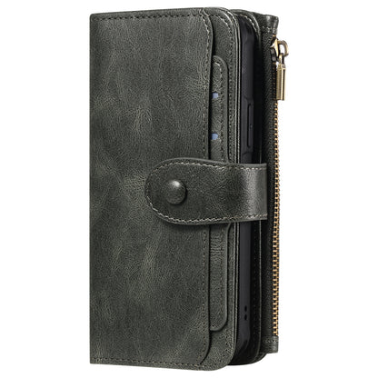 For iPhone 17 Phone Case PU Leather Zipper Wallet Detachable Cover