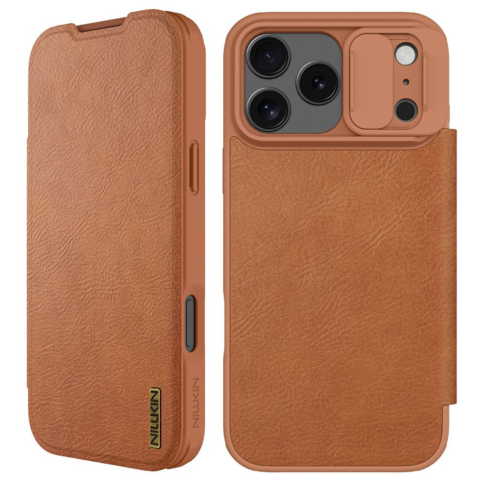 NILLKIN Qin Pro Series for iPhone 17 Pro Case with Card Slots Leather Phone Cover