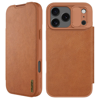 NILLKIN Qin Pro Series for iPhone 17 Pro Case with Card Slots Leather Phone Cover