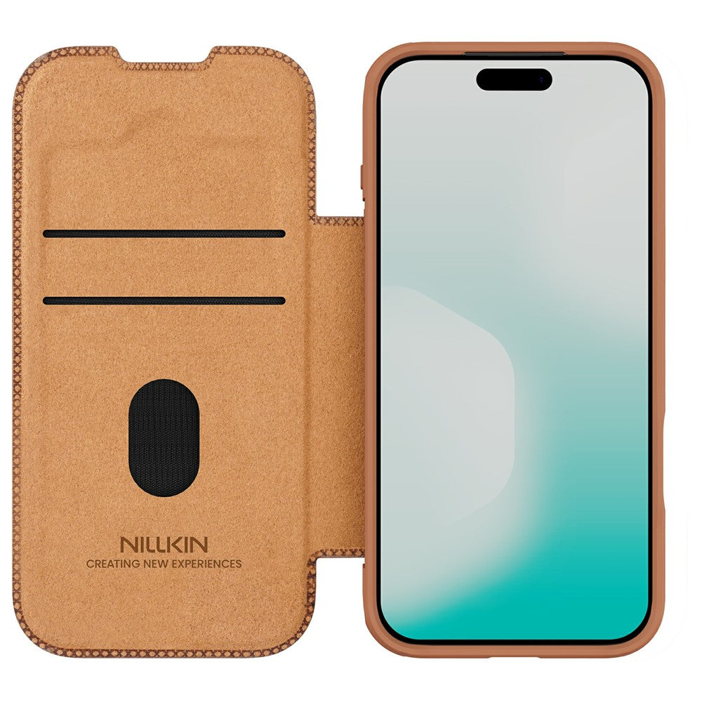 NILLKIN Qin Pro Series for iPhone 17 Pro Case with Card Slots Leather Phone Cover