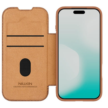 NILLKIN Qin Pro Series for iPhone 17 Pro Case with Card Slots Leather Phone Cover