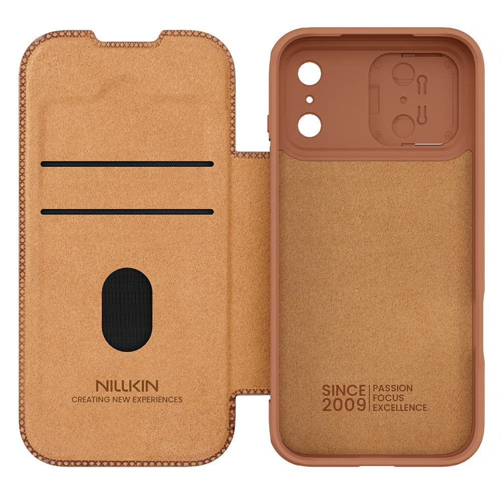 NILLKIN Qin Pro Series for iPhone 17 Pro Case with Card Slots Leather Phone Cover