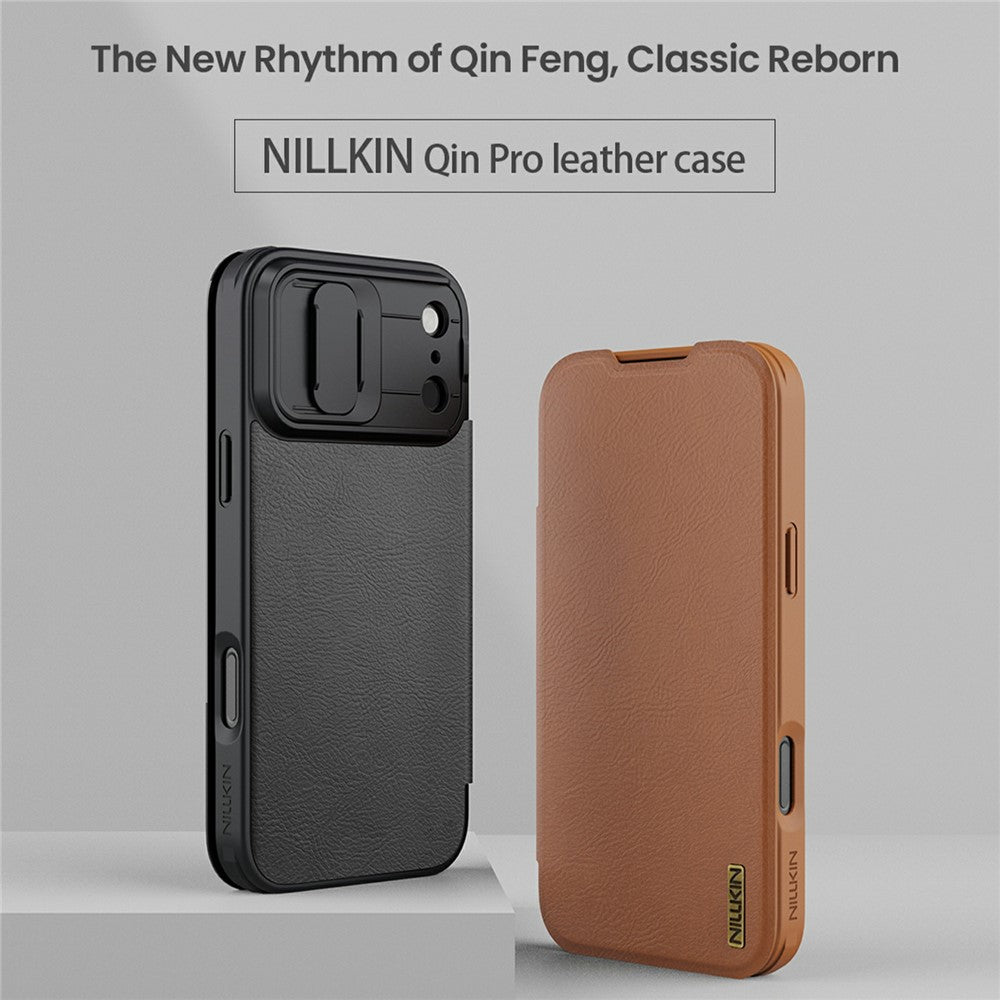 NILLKIN Qin Pro Series for iPhone 17 Pro Case with Card Slots Leather Phone Cover