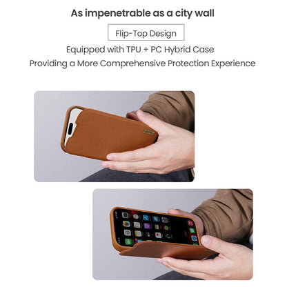 NILLKIN Qin Pro Series for iPhone 17 Pro Case with Card Slots Leather Phone Cover