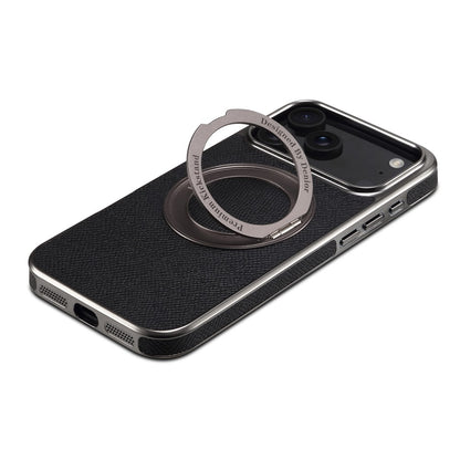 For iPhone 17 Pro Max Kickstand Case Genuine Cow Leather Back Cover Compatible with MagSafe