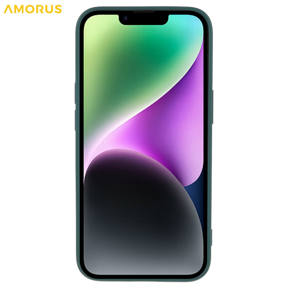 AMORUS For iPhone 14 Plus Case Precise Cutouts TPU Fiber Lining Shockproof Phone Cover