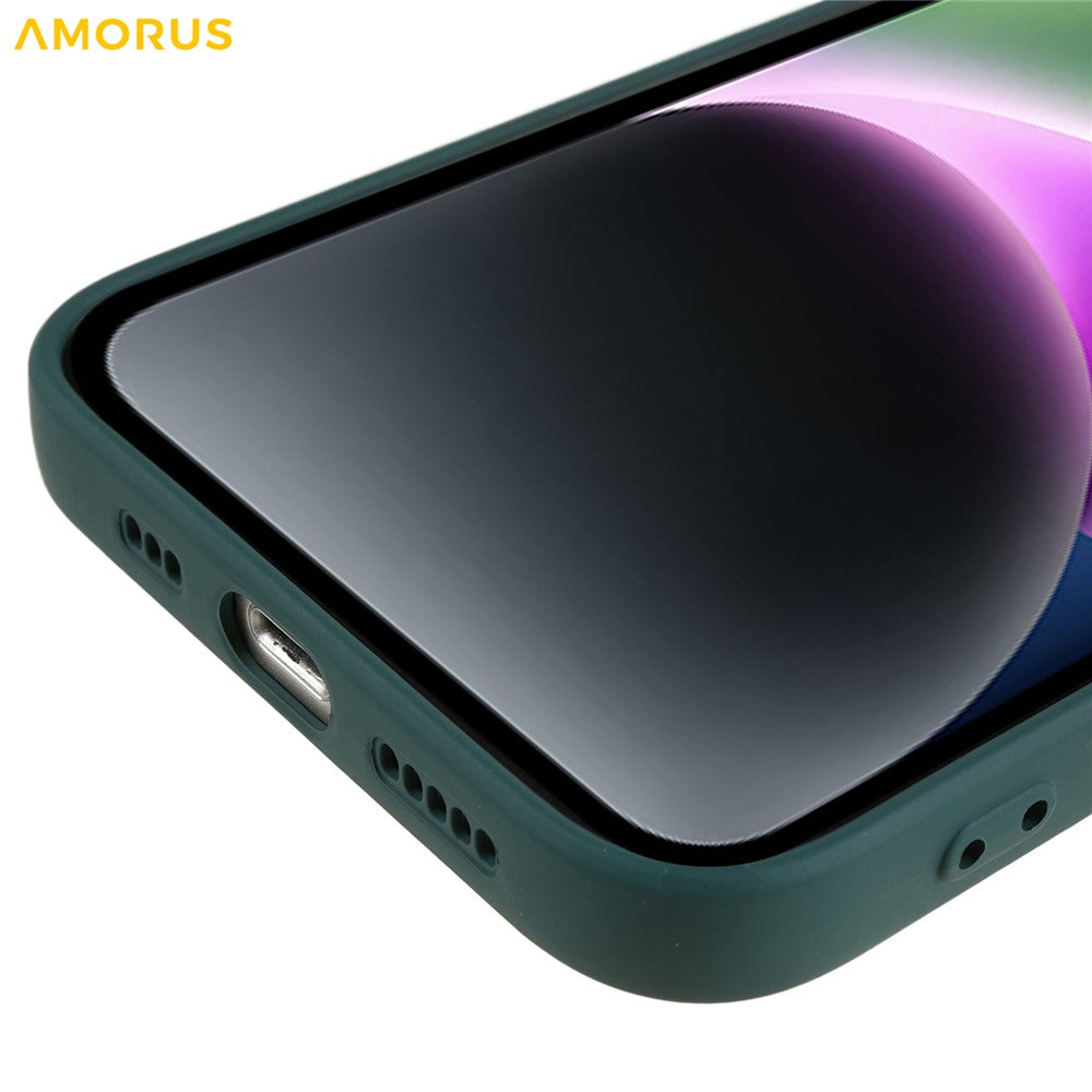 AMORUS For iPhone 14 Plus Case Precise Cutouts TPU Fiber Lining Shockproof Phone Cover