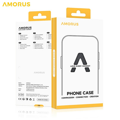 AMORUS For iPhone 14 Plus Case Precise Cutouts TPU Fiber Lining Shockproof Phone Cover