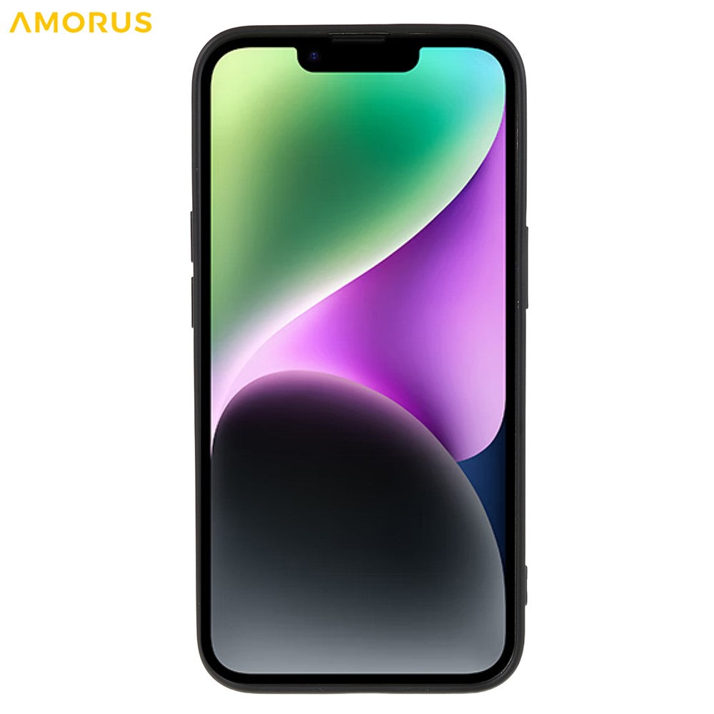 AMORUS For iPhone 14 Case Precise Cutouts TPU Fiber Lining Shockproof Phone Cover