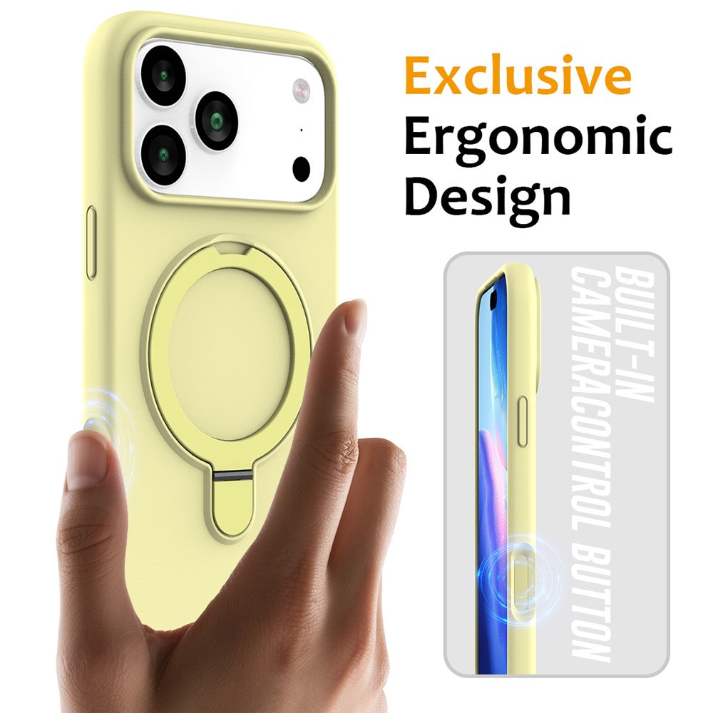 For iPhone 17 Pro Max Case Compatible with MagSafe Kickstand PC + Silicone Phone Cover