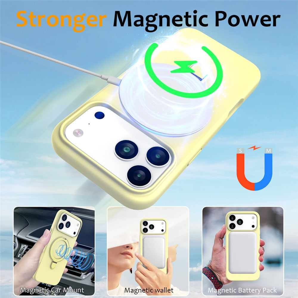 For iPhone 17 Pro Max Case Compatible with MagSafe Kickstand PC + Silicone Phone Cover