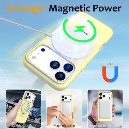 For iPhone 17 Pro Max Case Compatible with MagSafe Kickstand PC + Silicone Phone Cover