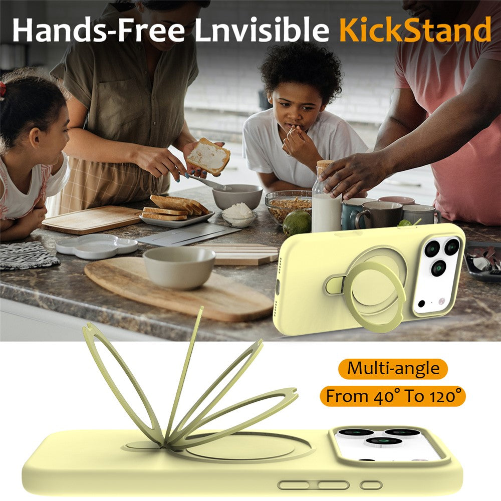 For iPhone 17 Pro Max Case Compatible with MagSafe Kickstand PC + Silicone Phone Cover