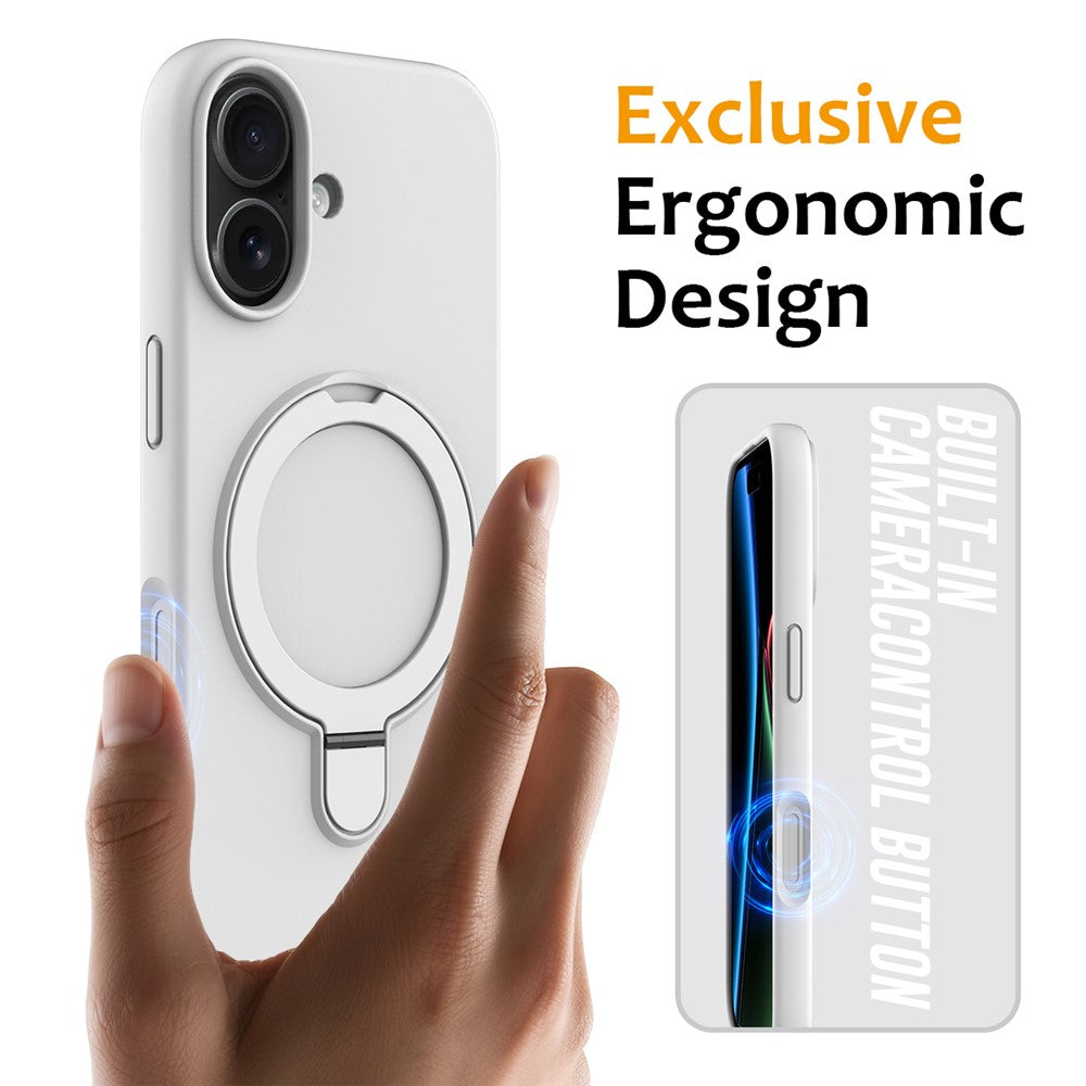 For iPhone 17 Case Compatible with MagSafe Kickstand PC + Silicone Phone Cover