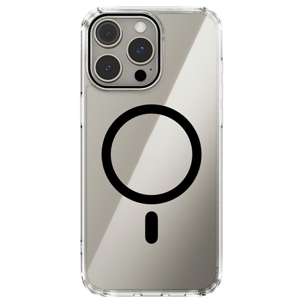 ABEEL For iPhone 15 Pro Max Case Compatible with MagSafe Anti Scratch Clear TPU PC Phone Back Cover
