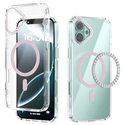 ABEEL For iPhone 16 Case Compatible with MagSafe Anti Scratch Clear TPU PC Phone Back Cover