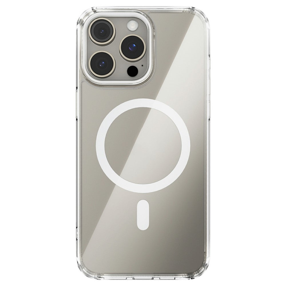 ABEEL For iPhone 15 Pro Case Compatible with MagSafe Anti Scratch Clear TPU PC Phone Back Cover