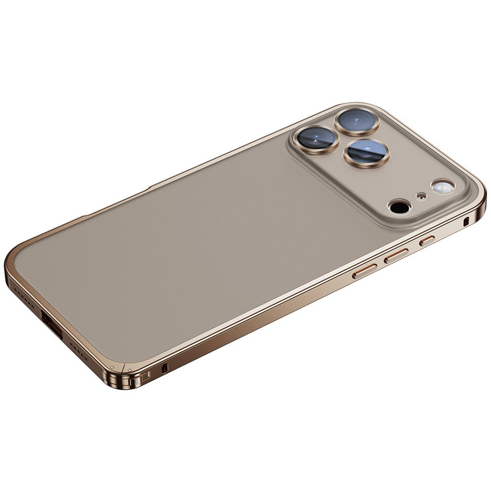 For iPhone 17 Pro Max Metal Clear Case Safety Lock Matte Anti-Fingerprint Back Cover