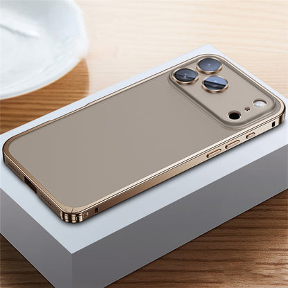 For iPhone 17 Pro Max Metal Clear Case Safety Lock Matte Anti-Fingerprint Back Cover